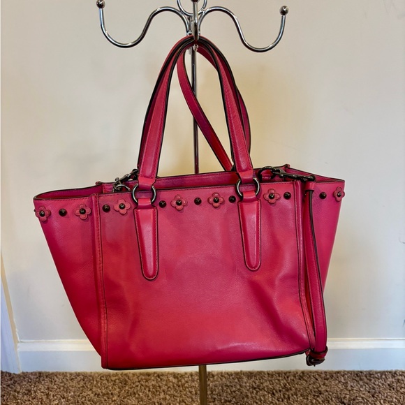 Coach Pink Leather Tote Bag - Picture 3 of 4